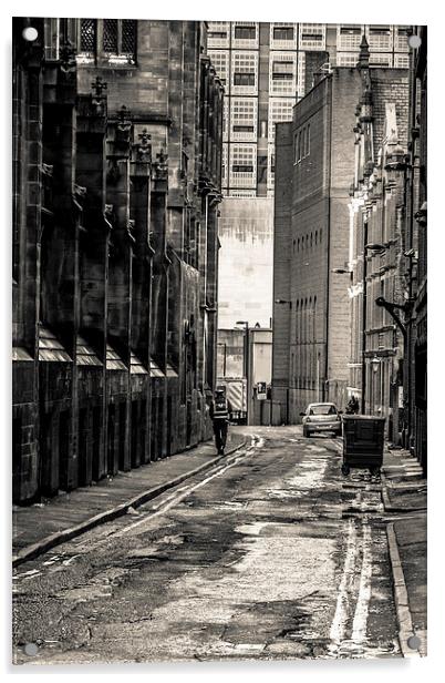 Manchester Backstreets Acrylic by Sean Wareing