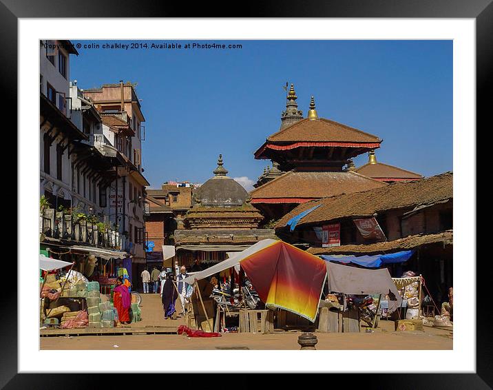 Kathmandu Street Scene Framed Mounted Print by colin chalkley