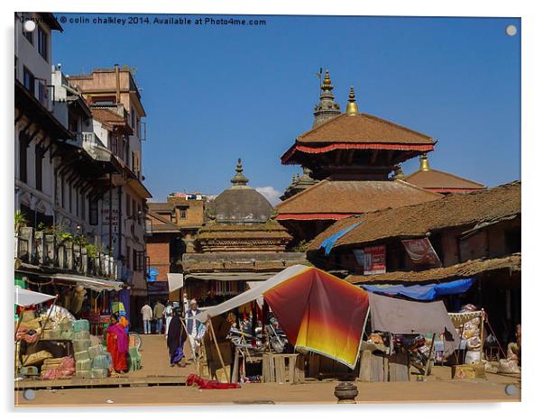 Kathmandu Street Scene Acrylic by colin chalkley