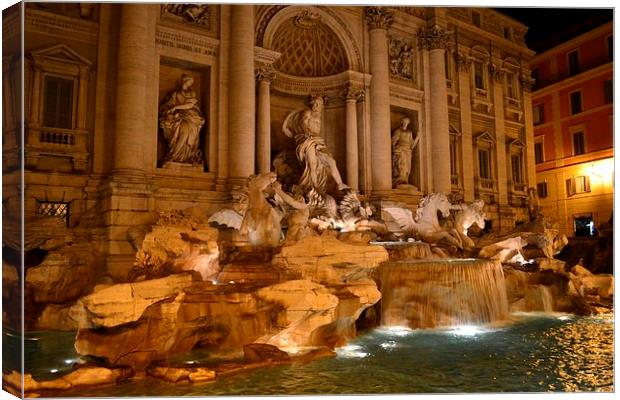 Trevi fountain by night Canvas Print by James Condliffe