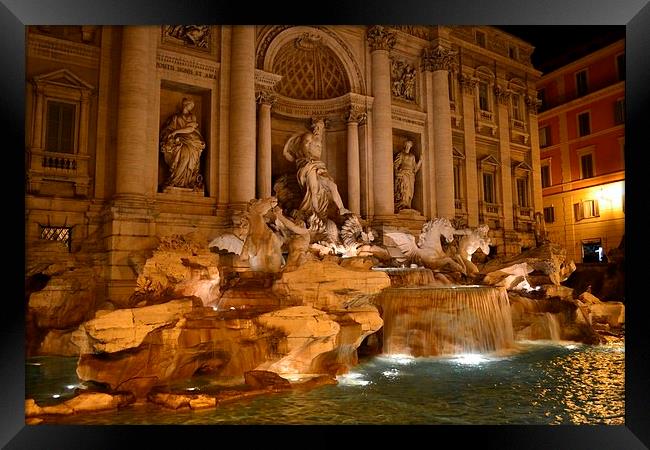 Trevi fountain by night Framed Print by James Condliffe