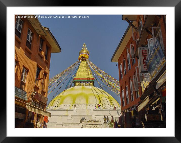 Boudhanath Stupa, Kathmandu Framed Mounted Print by colin chalkley