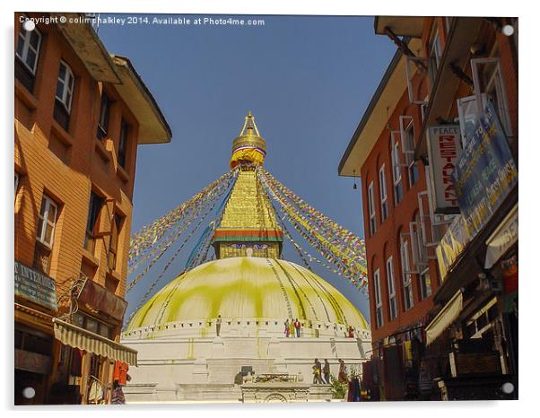 Boudhanath Stupa, Kathmandu Acrylic by colin chalkley