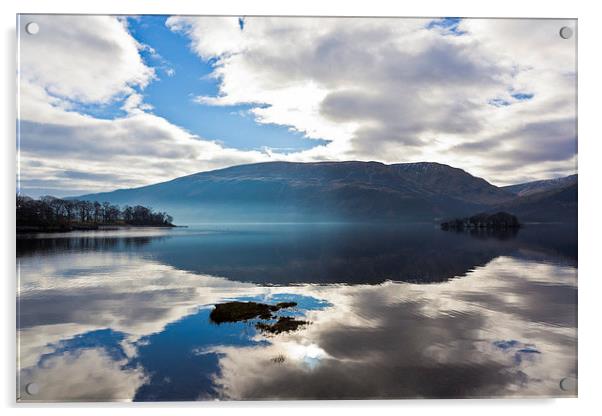 Reflections on Loch Lomond Acrylic by Douglas Kerr