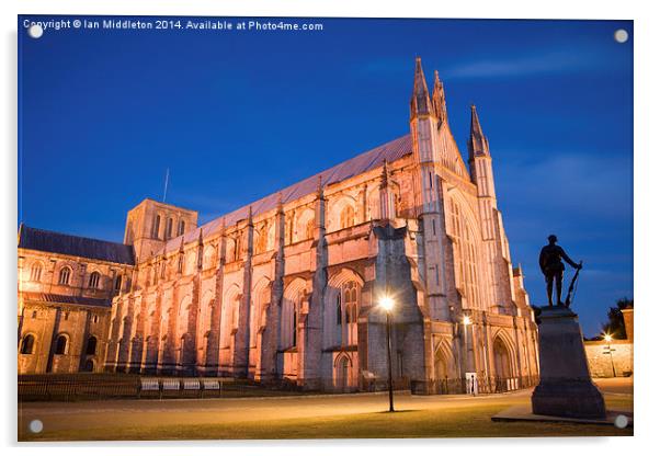 Winchester Cathedral at dusk Acrylic by Ian Middleton