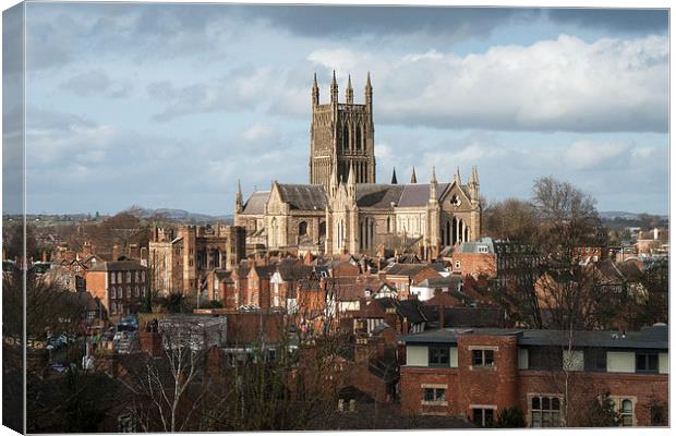 Worcester Cathedral Canvas Print by Diane Griffiths