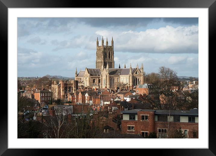 Worcester Cathedral Framed Mounted Print by Diane Griffiths