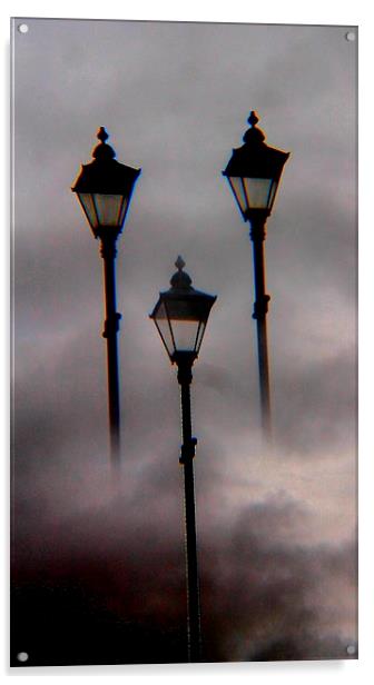 victorian street lamp london Acrylic by darren  carter