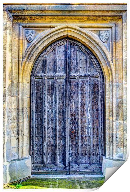 Church Door Print by David Pyatt