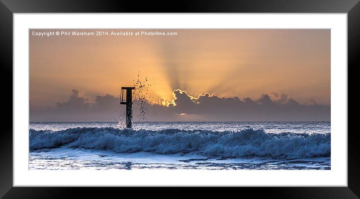 Canford Cliffs Sunrise Framed Mounted Print by Phil Wareham