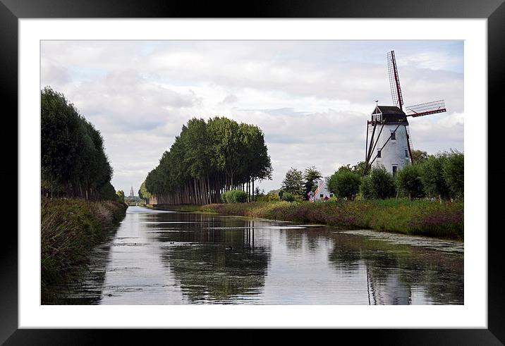 Damme Canal Framed Mounted Print by Carolyn Eaton