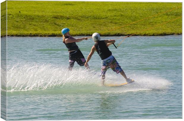 wakeboard tandem Canvas Print by Mario Angelo Bes