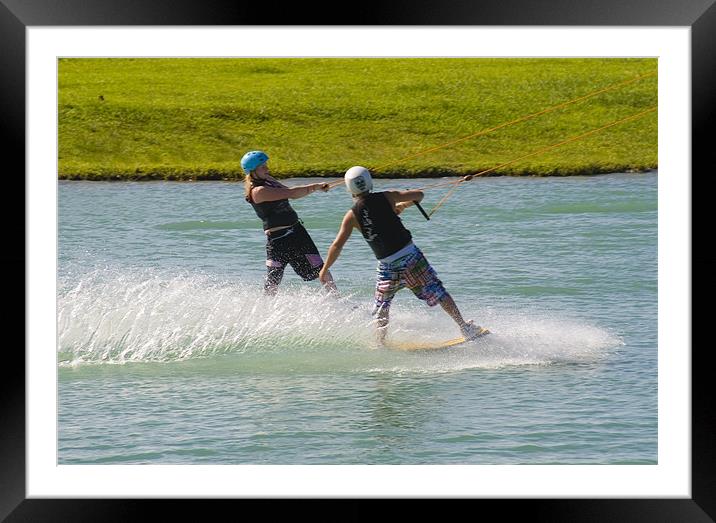 wakeboard tandem Framed Mounted Print by Mario Angelo Bes