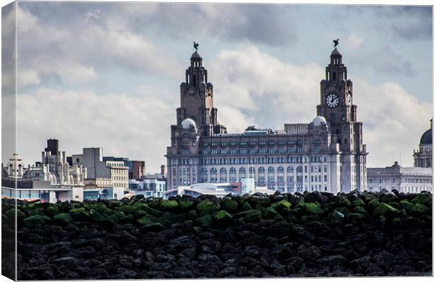 Liverpool Liver buildings Canvas Print by Mark  Clair