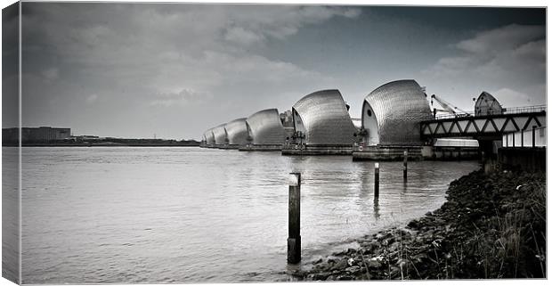 Thames Flood Barrier Canvas Print by Malcolm Smith