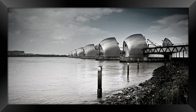 Thames Flood Barrier Framed Print by Malcolm Smith
