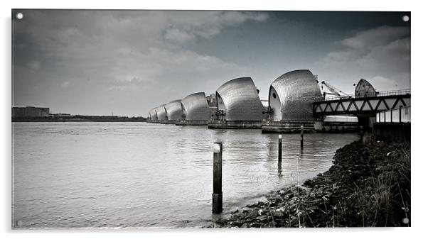 Thames Flood Barrier Acrylic by Malcolm Smith