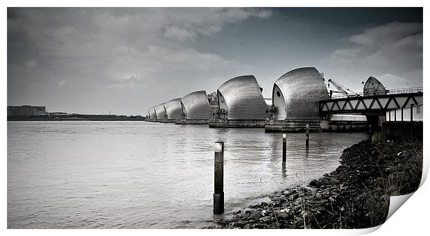 Thames Flood Barrier Print by Malcolm Smith
