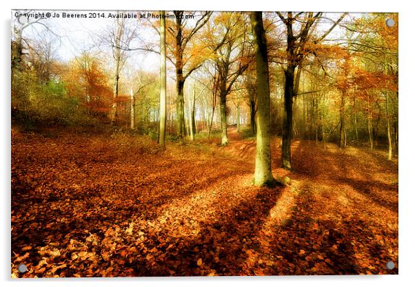 autumn trees Acrylic by Jo Beerens