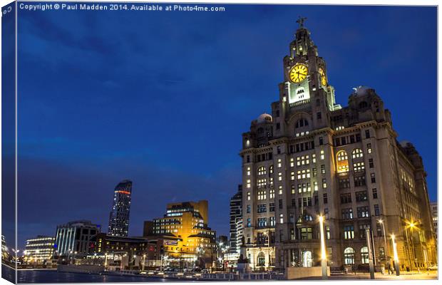 Liverpool Liver Building Canvas Print by Paul Madden