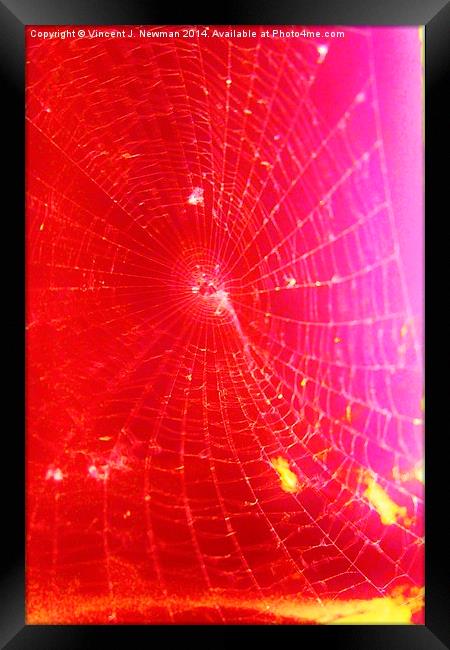Scarlet Web- Unique Abstract Photgraphy Framed Print by Vincent J. Newman