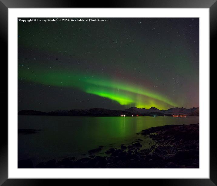 Dancing Aurora Framed Mounted Print by Tracey Whitefoot