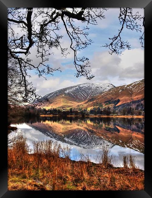 Reflection on Lake Grasmere Framed Print by Andy Huntley