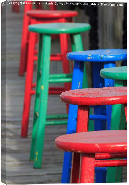 Wooden Stools Canvas Print by Louise Heusinkveld