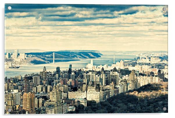 New York Skyline 3 Acrylic by Steve Purnell