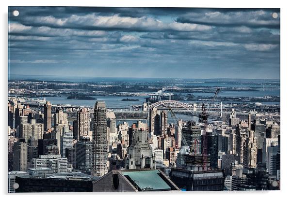 Majestic New York Skyline Acrylic by Steve Purnell