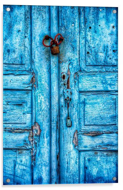 Cyan Blue Door Acrylic by Scott Anderson