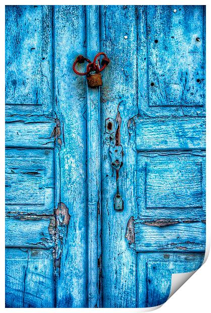 Cyan Blue Door Print by Scott Anderson