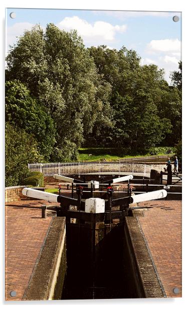 Canal locks stroll Acrylic by Kelly Astley