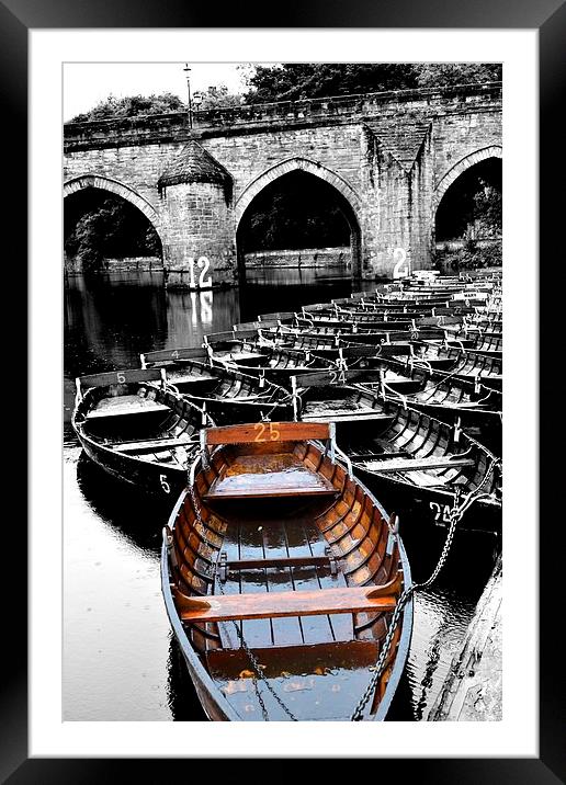 Durham river boats Framed Mounted Print by DARREN WHITE