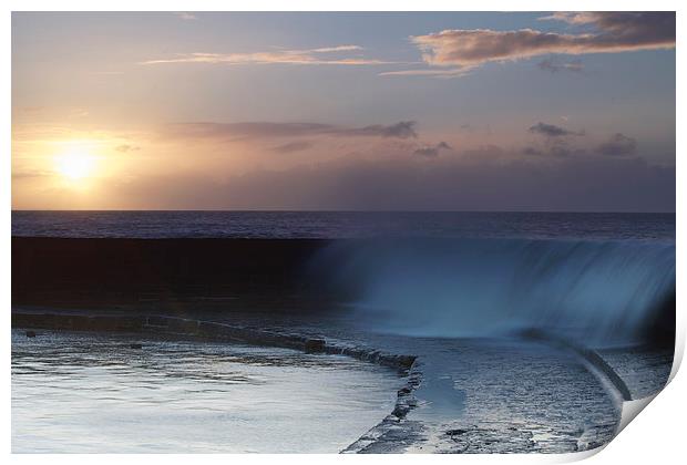 Sunrise over Lyme Regis Cobb Print by Paul Brewer