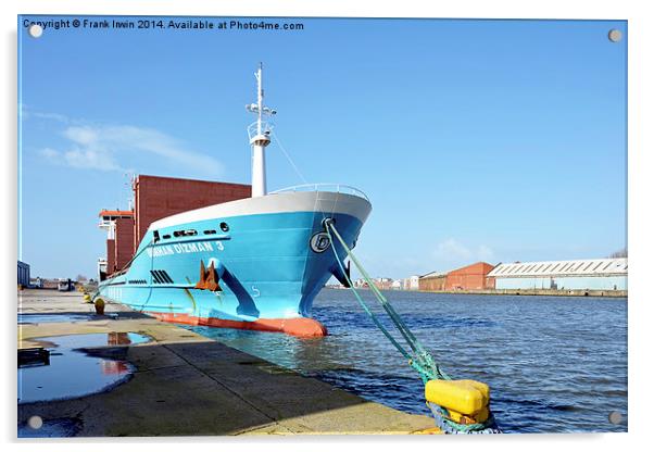 in Birkenhead docks off-loading its dry cargo Acrylic by Frank Irwin