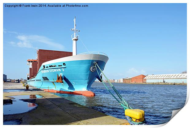 in Birkenhead docks off-loading its dry cargo Print by Frank Irwin