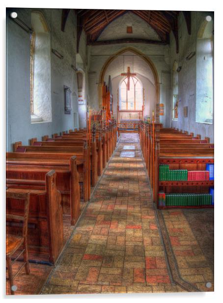 St Andrews Wissett Looking to Altar Acrylic by Bill Simpson