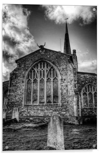 Horned Church Acrylic by David Pyatt