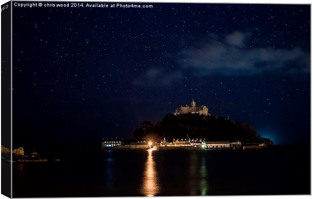 St Michaels Mount by night Canvas Print by chris wood