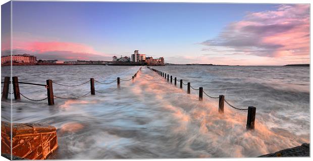 Lighting the causeway Canvas Print by mike Davies