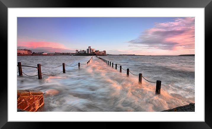 Lighting the causeway Framed Mounted Print by mike Davies