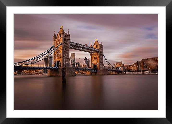 Tower Bridge at Dusk Framed Mounted Print by Stuart Gennery