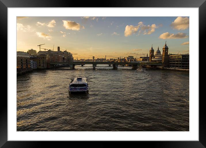 Thames Framed Mounted Print by Neal P