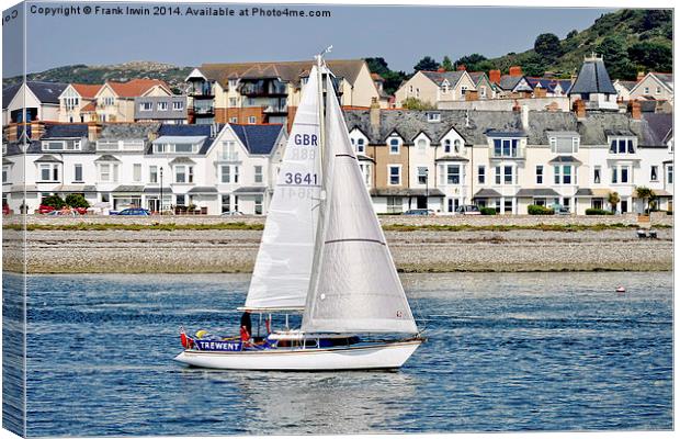 A small yacht sailing slowly along the River Conwy Canvas Print by Frank Irwin