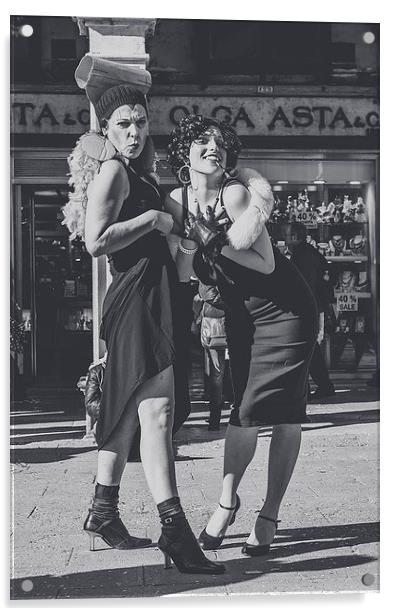 The ladies in black Acrylic by Chiara Cattaruzzi