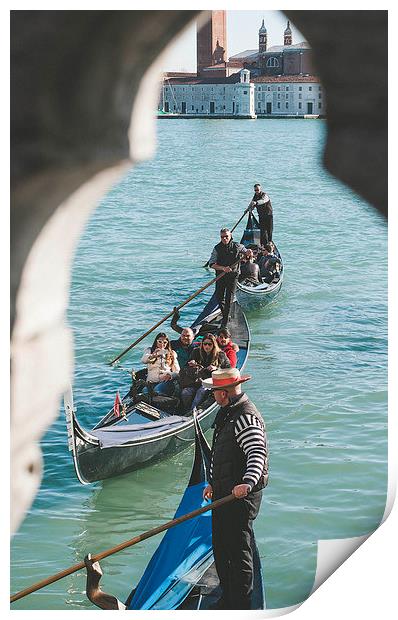 Rowing in Venice Print by Chiara Cattaruzzi