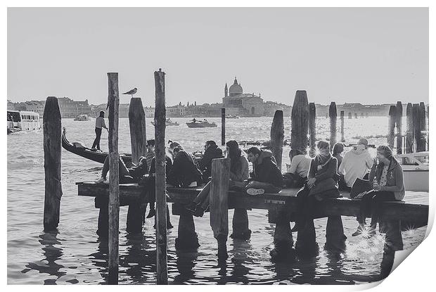 Relaxing in Venice Print by Chiara Cattaruzzi