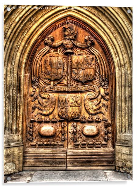 Bath Abbey Door Acrylic by Andy Huntley