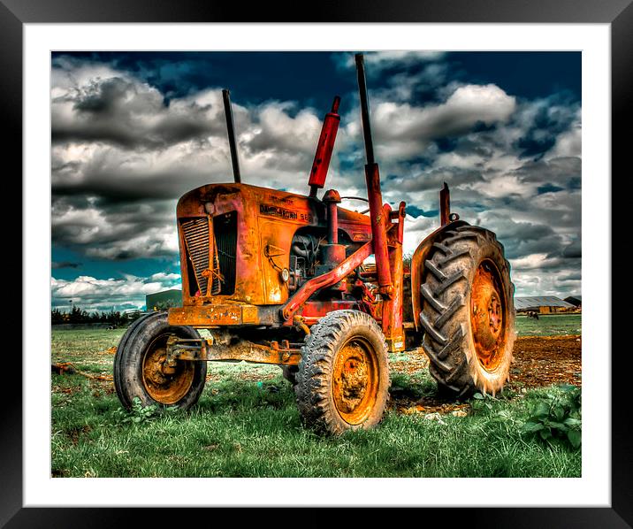 Old Tractor Framed Mounted Print by Mike Janik